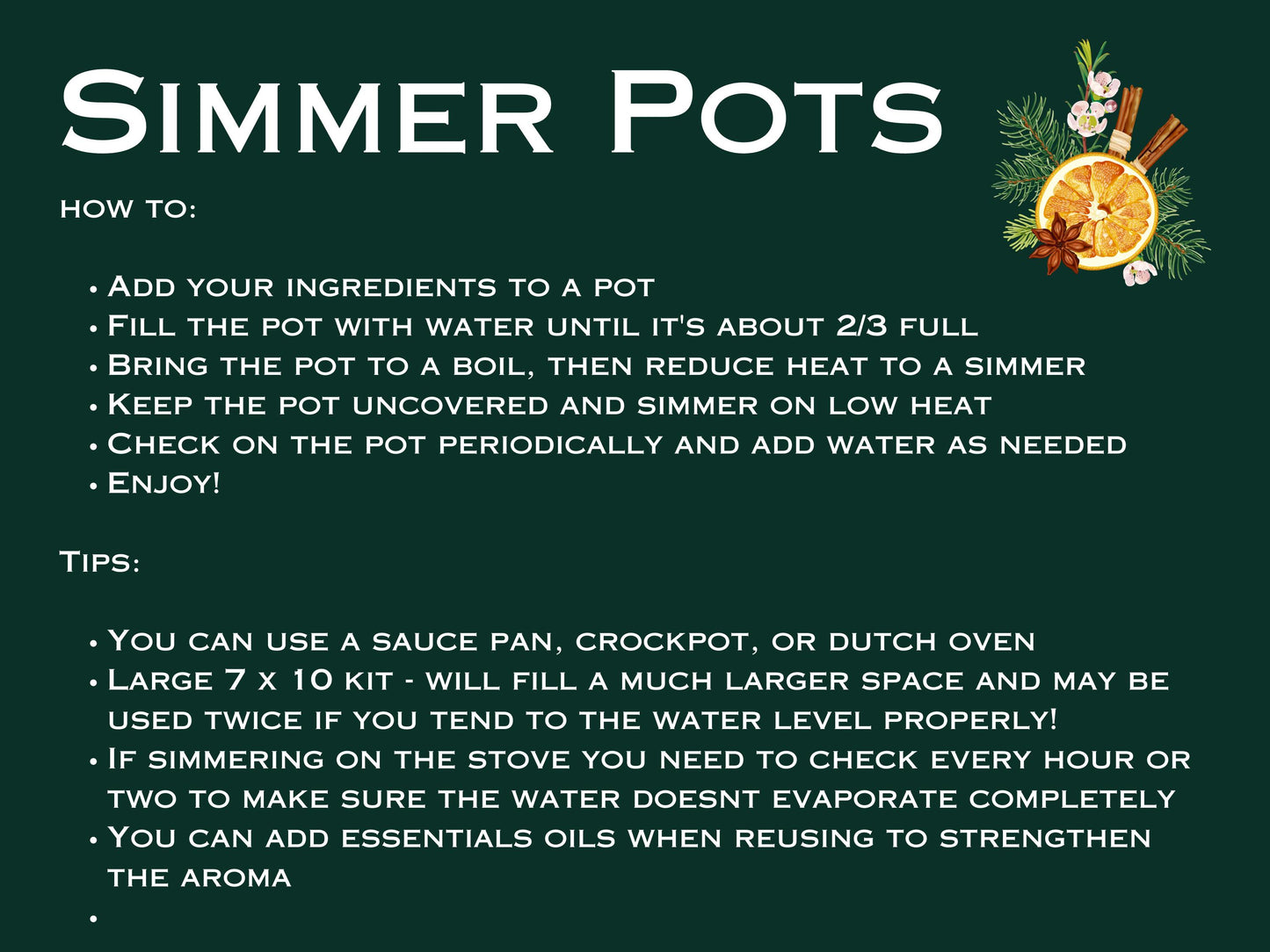 Christmas Simmering Stovetop Potpourri Mix: Winter Holiday Fragrance