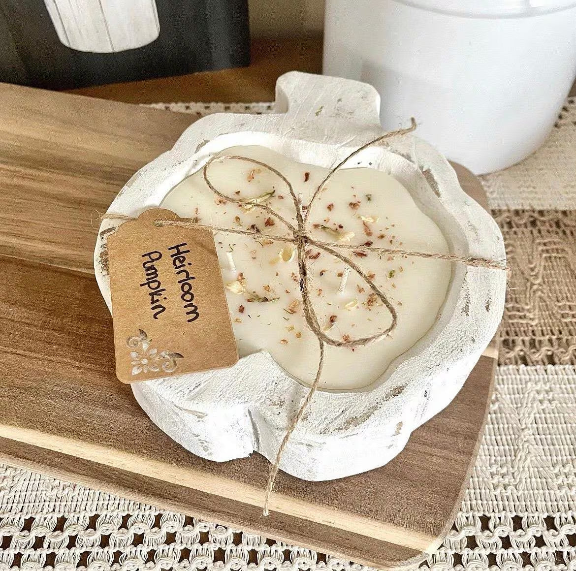 Pumpkin Wood Bowl Candle: Soy Blend, 3-Wick, Fall, Home Decor, Gift, Halloween, Table Decor, Housewarming