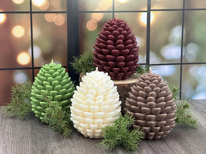 Holiday Pillar Candles, Large Pinecone Fall Holiday Candles, Choose Your Favorite Seasonal Scent, Decorative Candles, Handmade Holiday Gifts