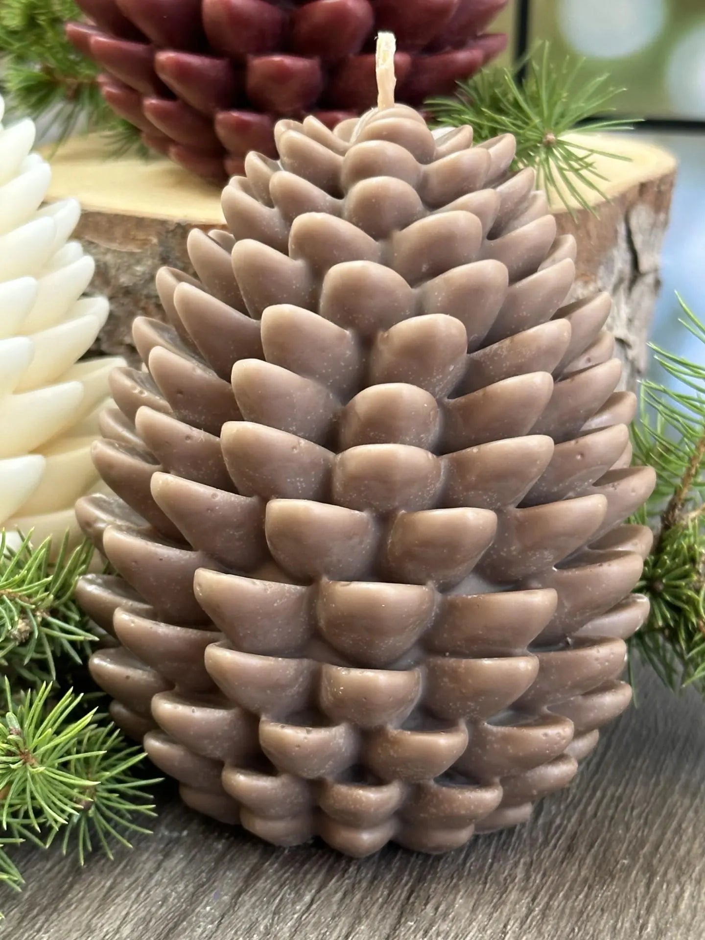 Holiday Pillar Candles, Large Pinecone Fall Holiday Candles, Choose Your Favorite Seasonal Scent, Decorative Candles, Handmade Holiday Gifts