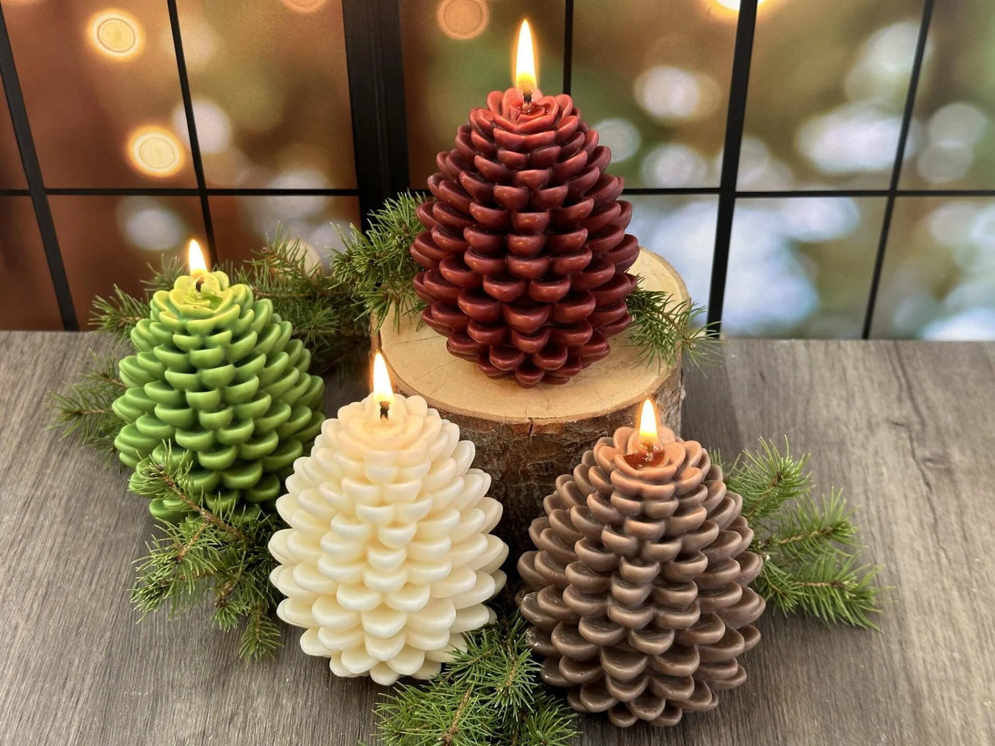 Holiday Pillar Candles, Large Pinecone Fall Holiday Candles, Choose Your Favorite Seasonal Scent, Decorative Candles, Handmade Holiday Gifts