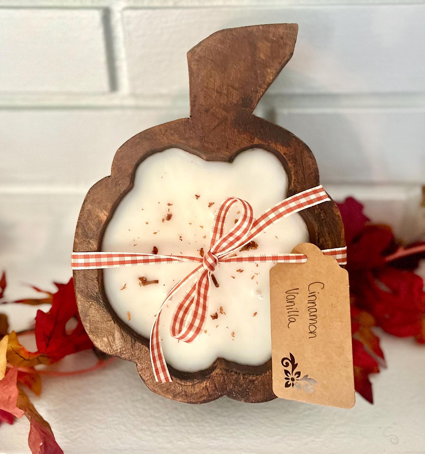 Pumpkin Wood Bowl Candle: Soy Blend, 3-Wick, Fall, Home Decor, Gift, Halloween, Table Decor, Housewarming