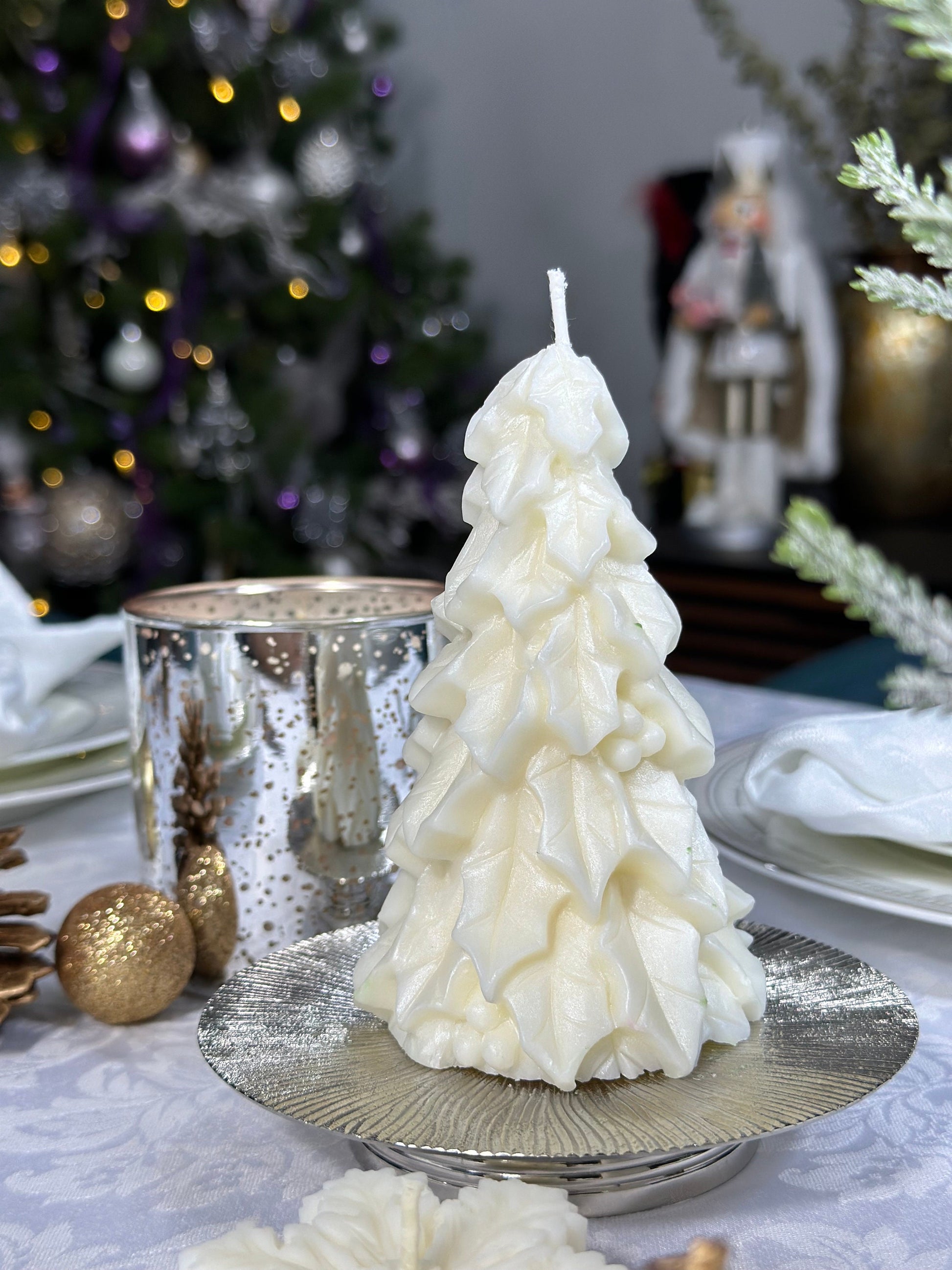 Christmas Tree Candle in Variety of Shapes: Holiday Scented Soy Candle / Xmas Decor