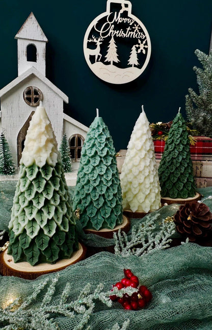 Christmas Tree Candle in Variety of Shapes: Holiday Scented Soy Candle / Xmas Decor