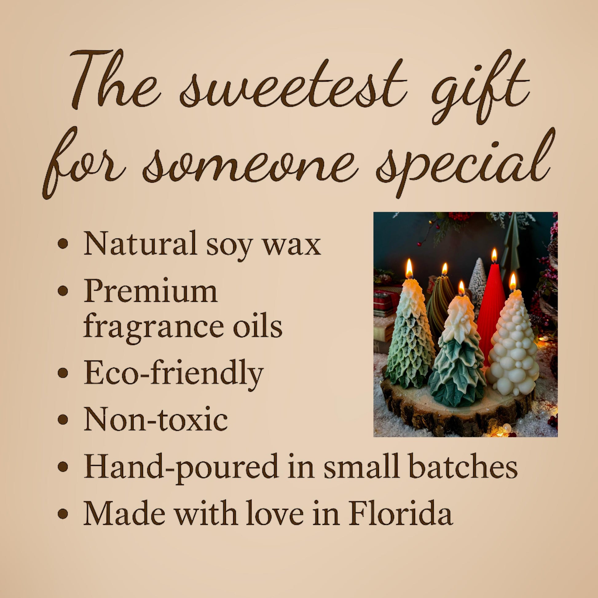 Christmas Tree Candle in Variety of Shapes: Holiday Scented Soy Candle / Xmas Decor