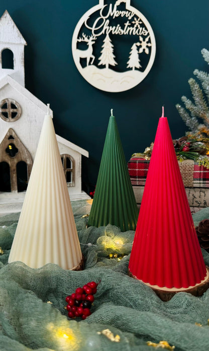 Christmas Tree Candle in Variety of Shapes: Holiday Scented Soy Candle / Xmas Decor