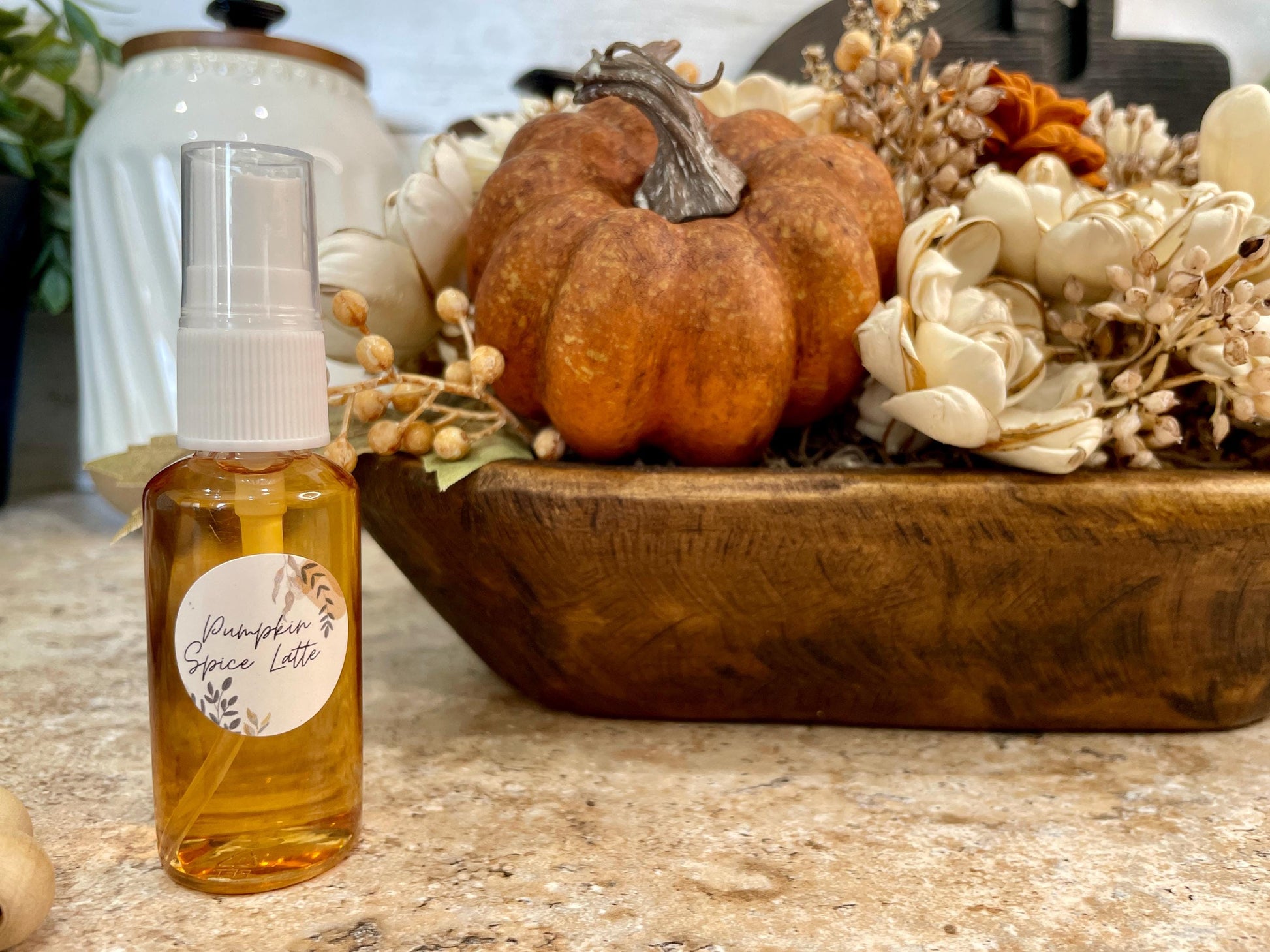 Fall Pumpkin Dough Bowl Centerpiece, Fall Table Decor, Fall Centerpiece, Thanksgiving Centerpiece, Dough Bowl Sola Wood Flower Centerpiece