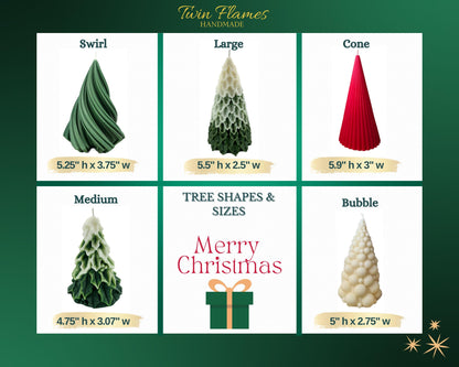 Christmas Tree Candle in Variety of Shapes: Holiday Scented Soy Candle / Xmas Decor